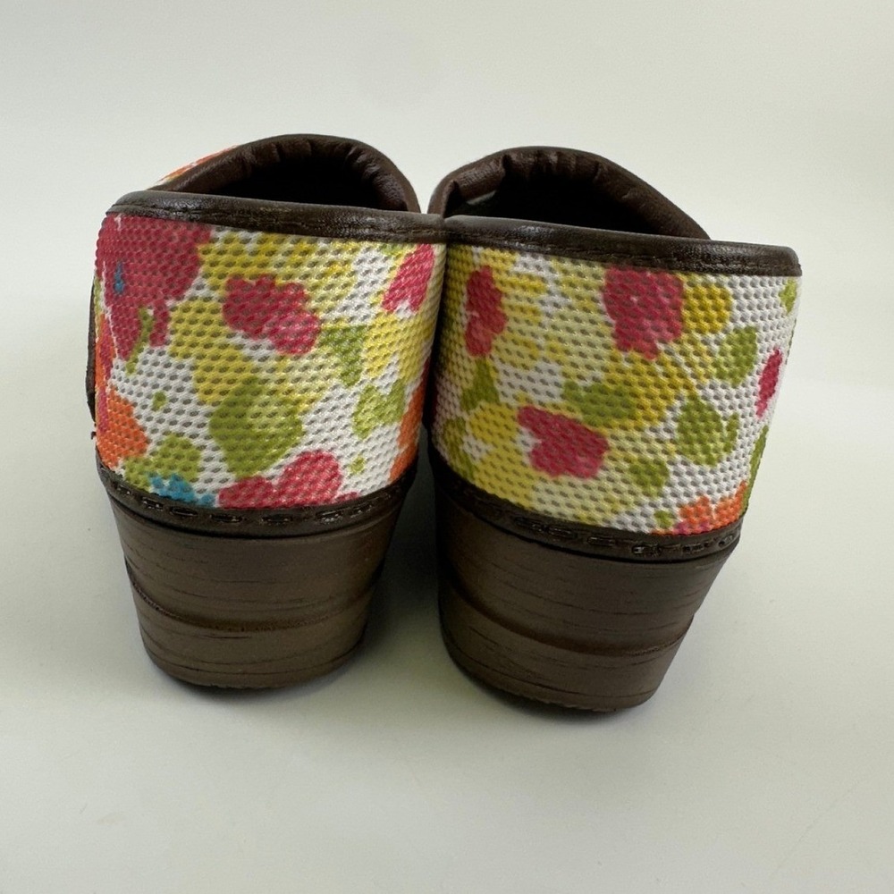Sanita Floral Clog Slip On Mesh Vegan White Pink Blue Green Yellow Women 40 US 9 - Picture 6 of 11